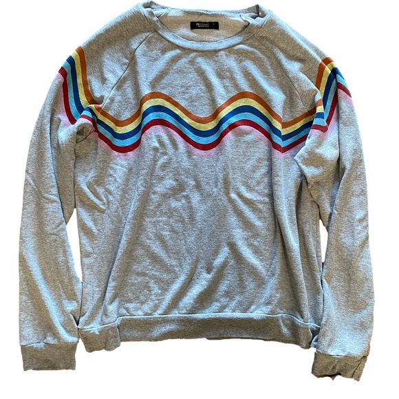 NEW MICHAEL LAUREN RAINBOW STRIPE PULLOVER - Picture 1 of 6